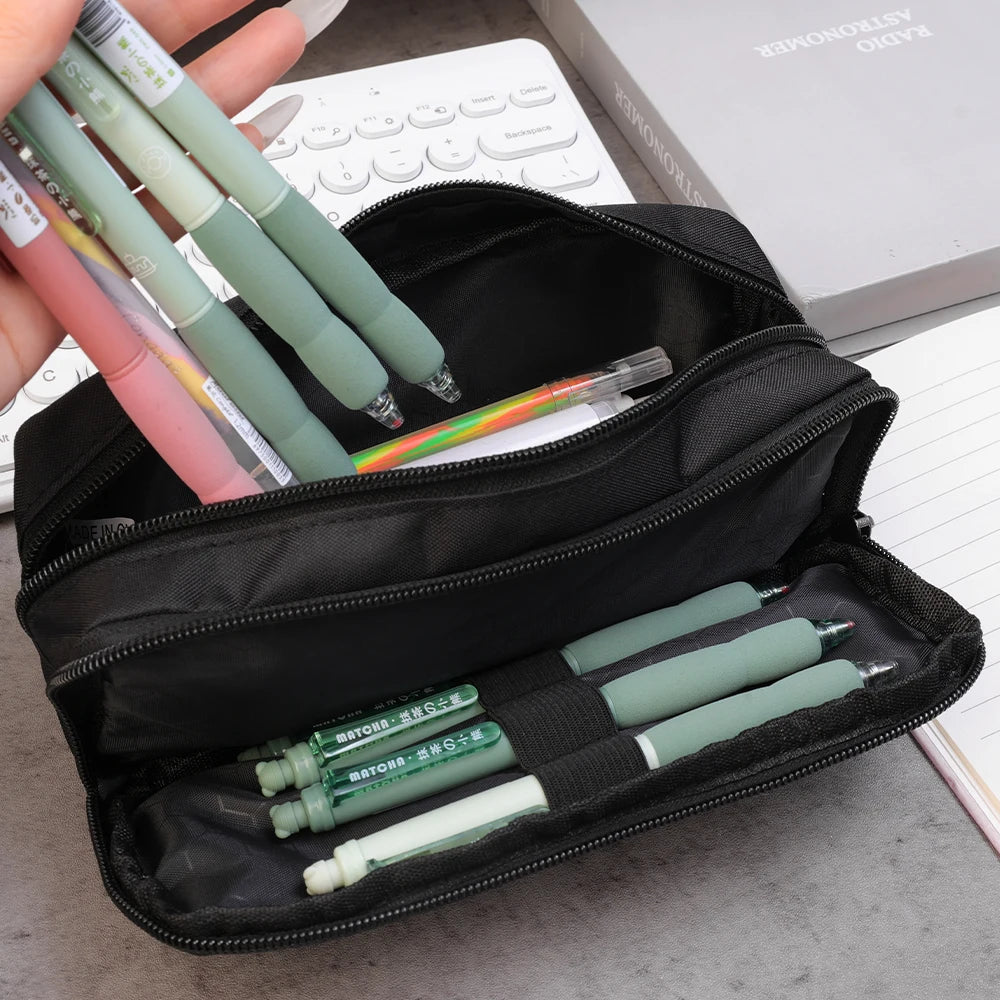 Large Capacity Black Stationery Case
