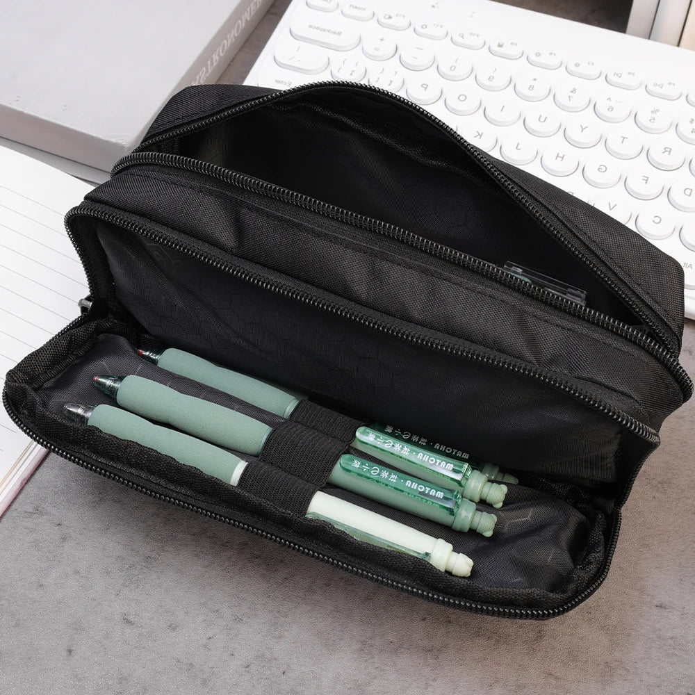 Large Capacity Black Stationery Case